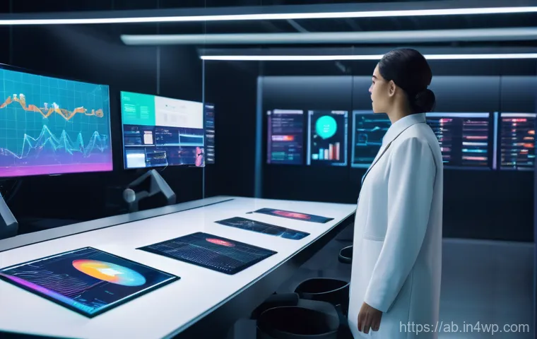 개인 기술 스택의 최적화 전략 - A vibrant, futuristic scene depicting generative AI integrated into various industries. In the foreg...